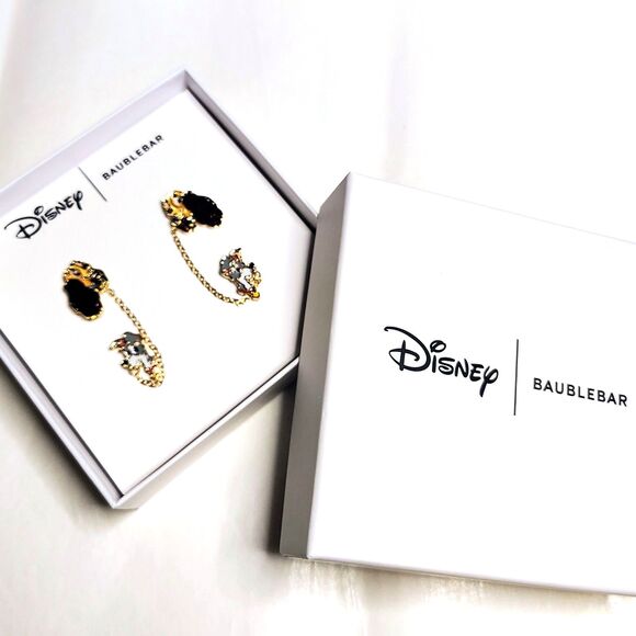 Lady & The Tramp Baublebar Earrings Dangling Chain Dual Hole Pair NIB Disney - Picture 3 of 3